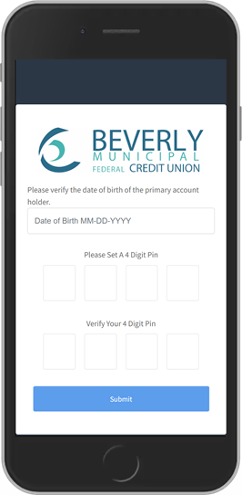 Create your MessagePay Account PIN screen